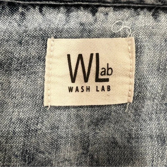 Wash Lab Denim Cross-Front Shirt Women’s Sz S - Picture 5 of 10